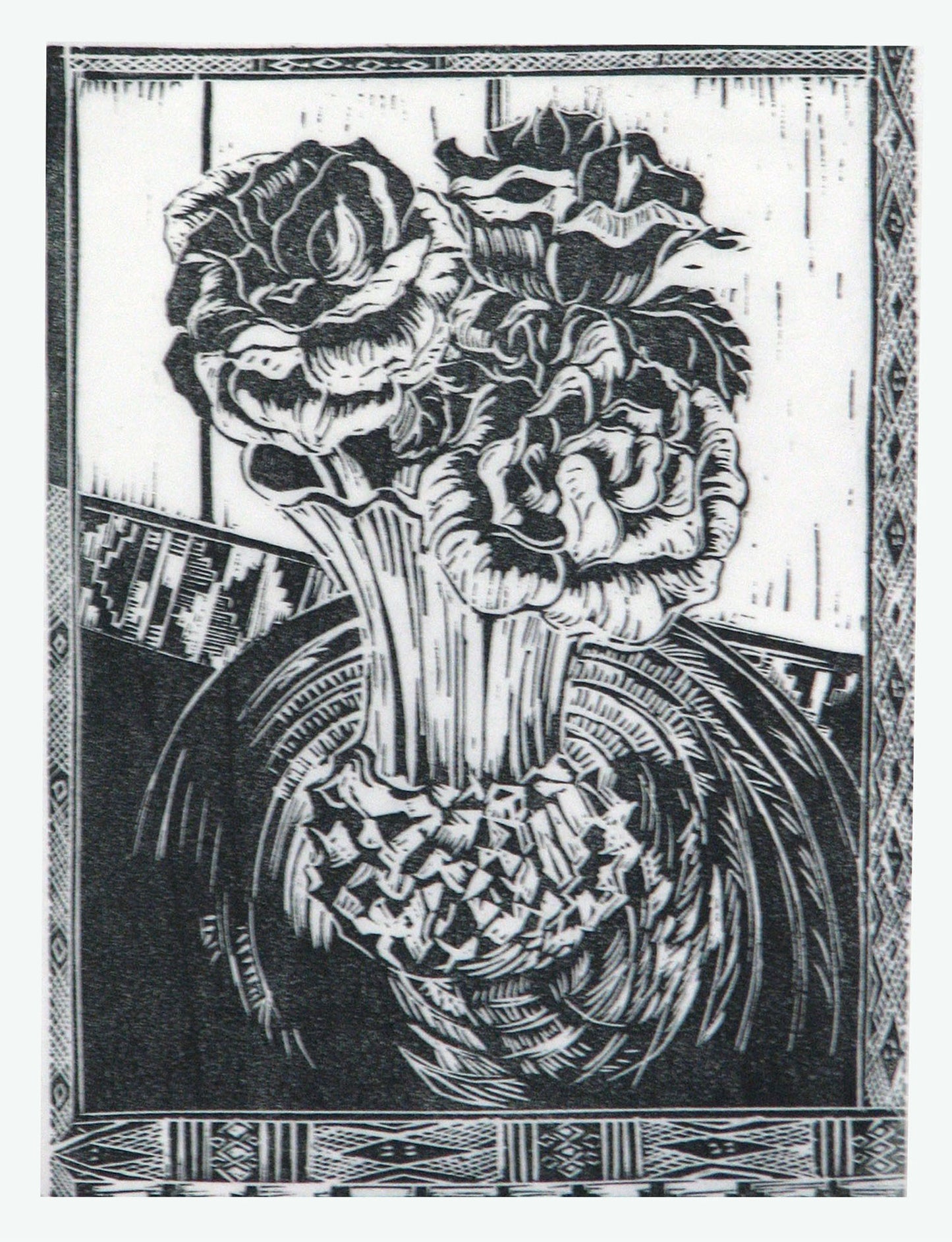 Still Life with Roses on a Straw Mat