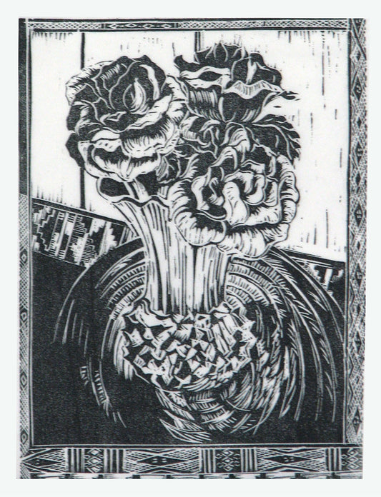 Still Life with Roses on a Straw Mat