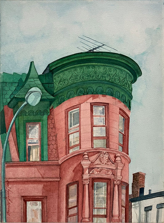 Brownstone with Street Lamp