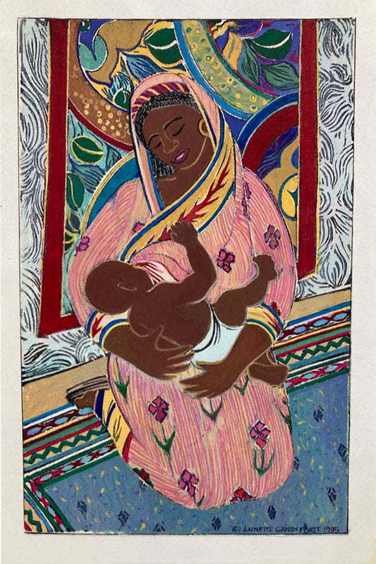 Mother and Child Hand-painted